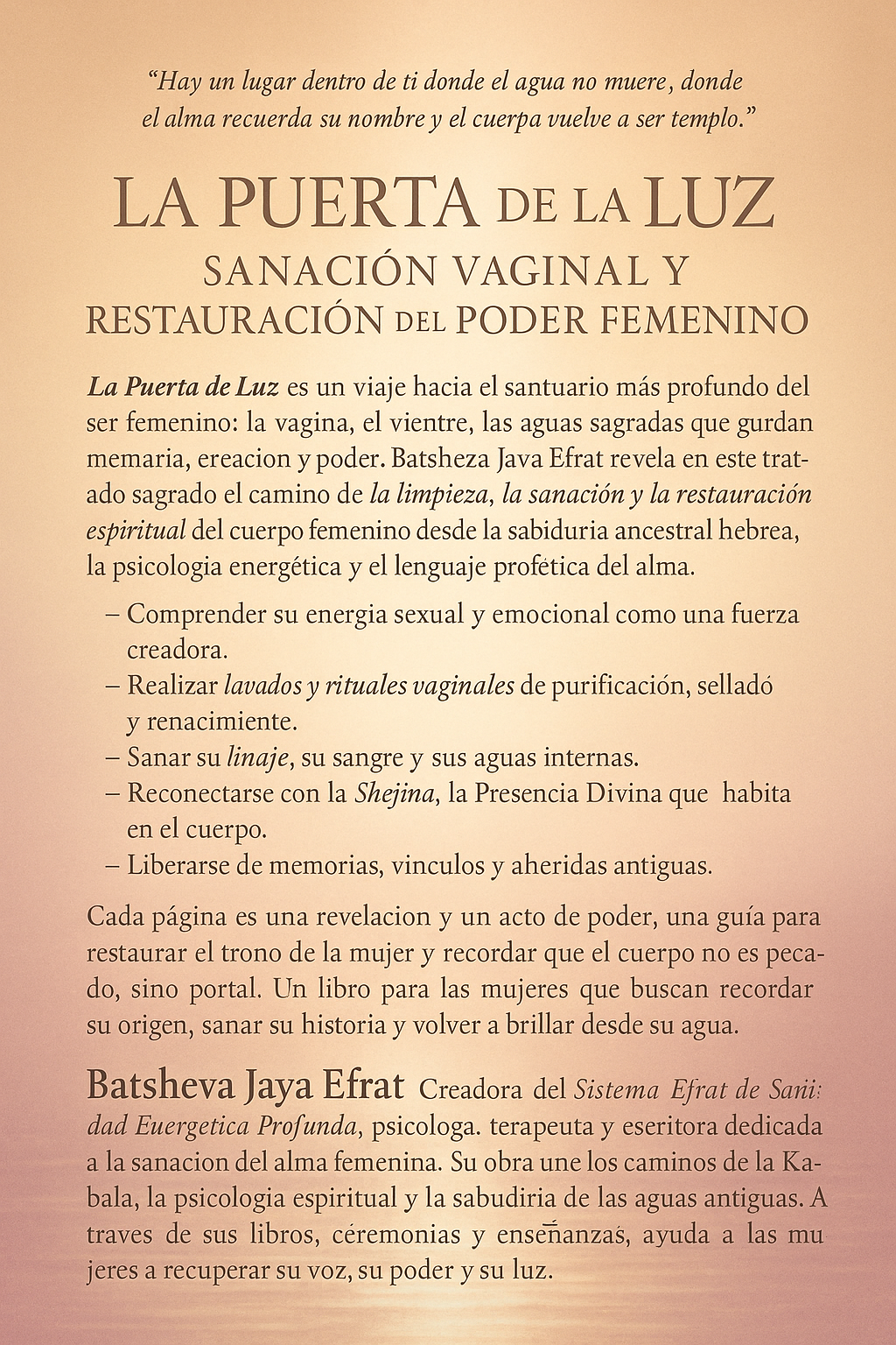 La Puerta de la Luz: Sanación Vaginal y Restauración del Poder Femenino