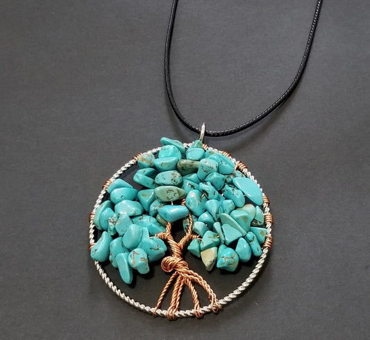 CADENA ARBOL SE LA VIDA CON PIEDRAS