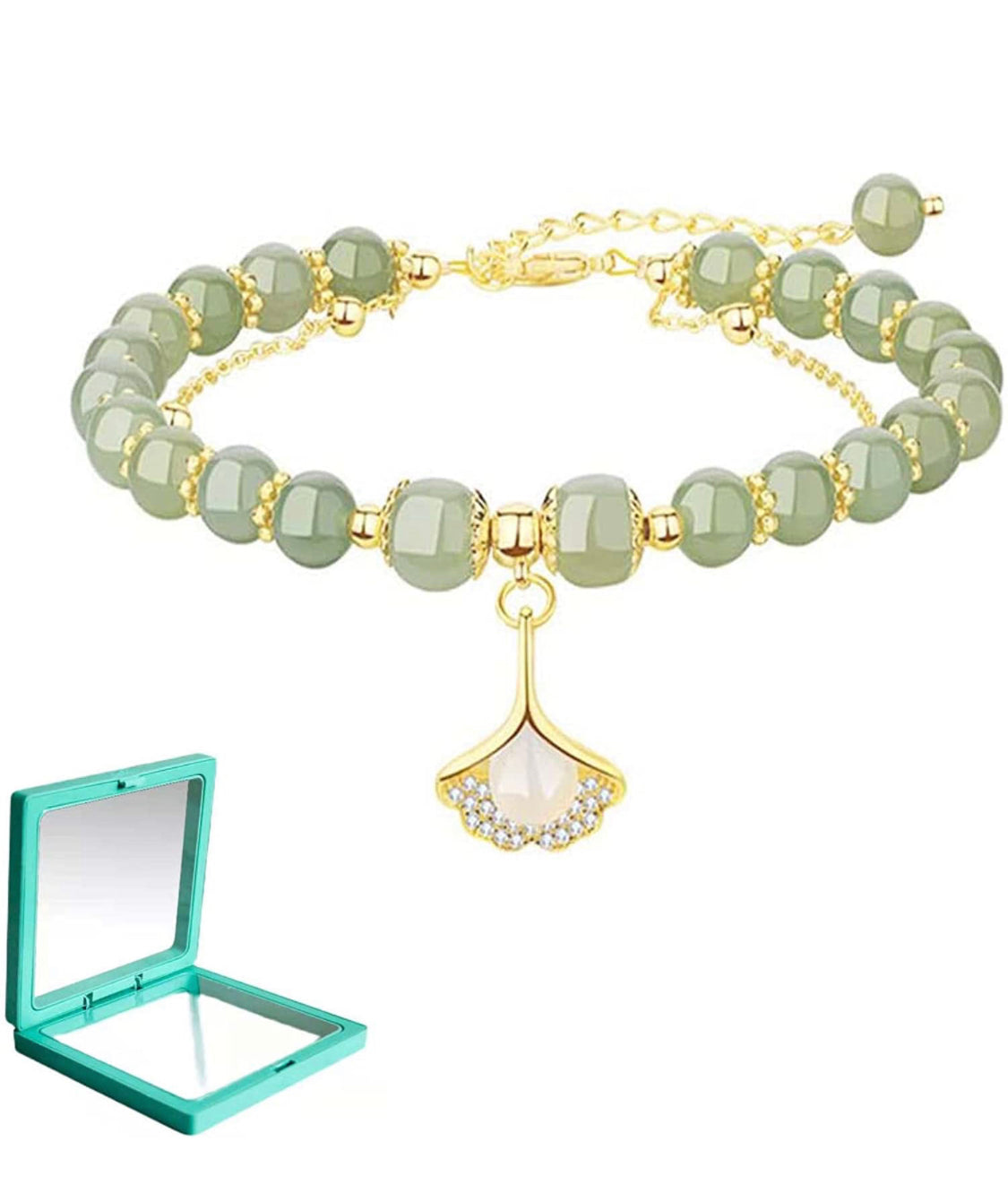 Pulsera con hoja de jade