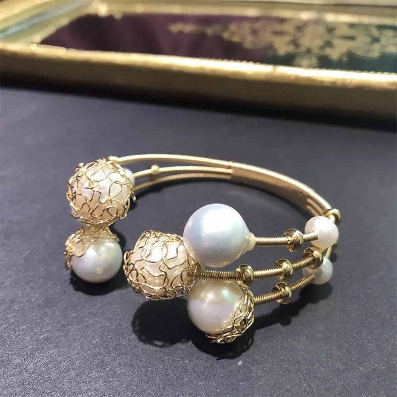 PULSERA EN ORO Y PERLA